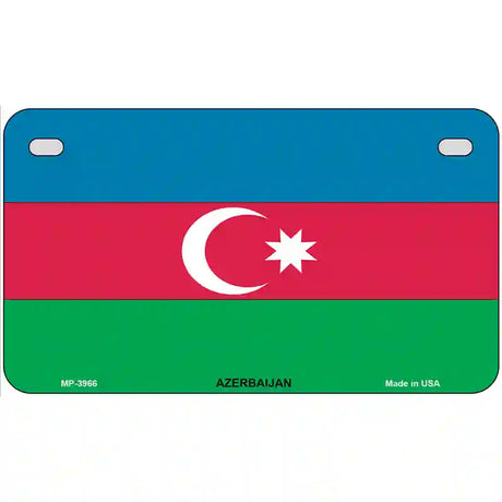 Azerbaijan Flag Metal Novelty License Plate 7" x 4" (MP)