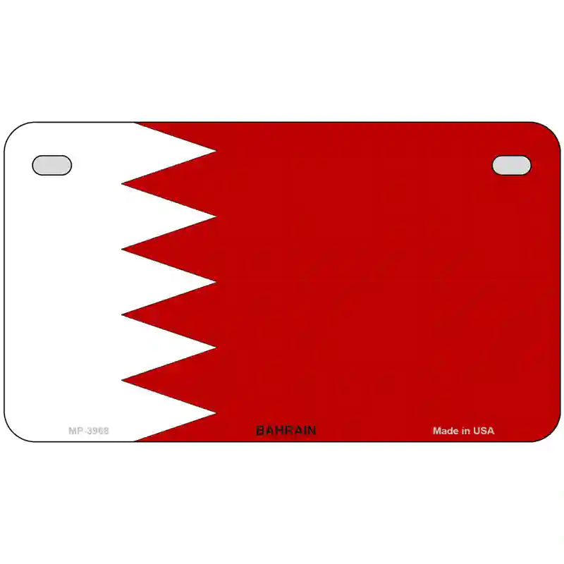 Bahrain Flag Metal Novelty License Plate 7" x 4" (MP)