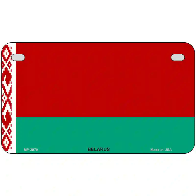 Belarus Flag Metal Novelty License Plate 7" x 4" (MP)