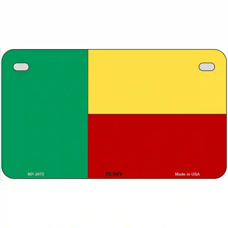 Benin Flag Metal Novelty License Plate 7" x 4" (MP)