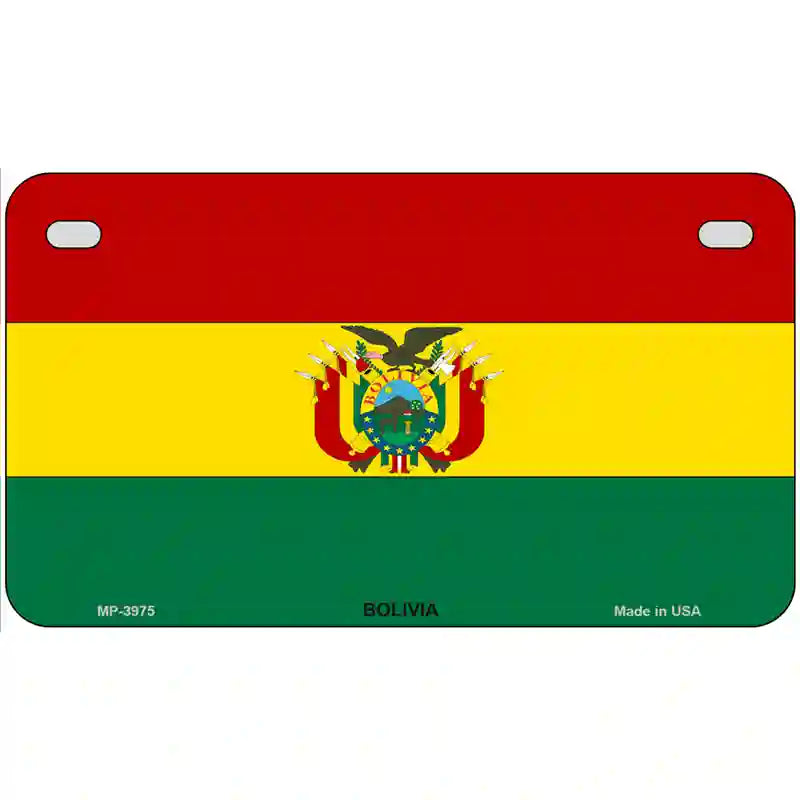 Bolivia Flag Metal Novelty License Plate 7" x 4" (MP)