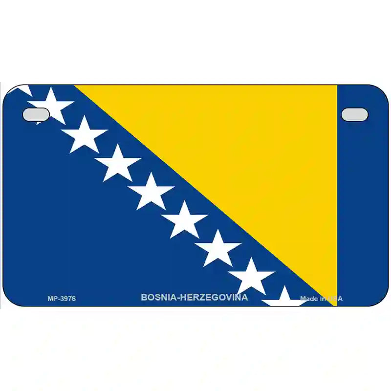 Bosnia Herzegovina Flag Metal Novelty License Plate 7" x 4" (MP)