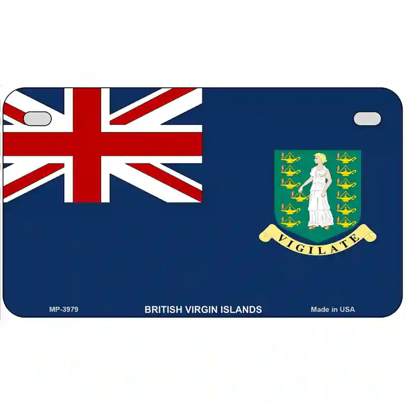 British Virgin Islands Flag Metal Novelty License Plate 7" x 4" (MP)