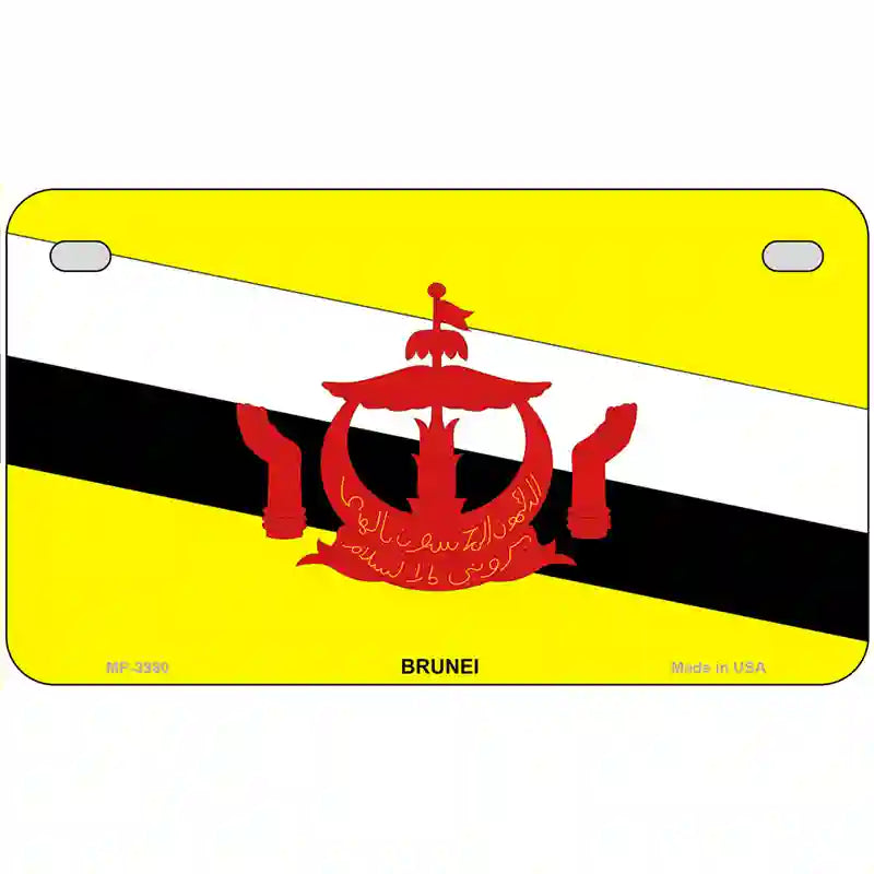 Brunei Flag Metal Novelty License Plate 7" x 4" (MP)