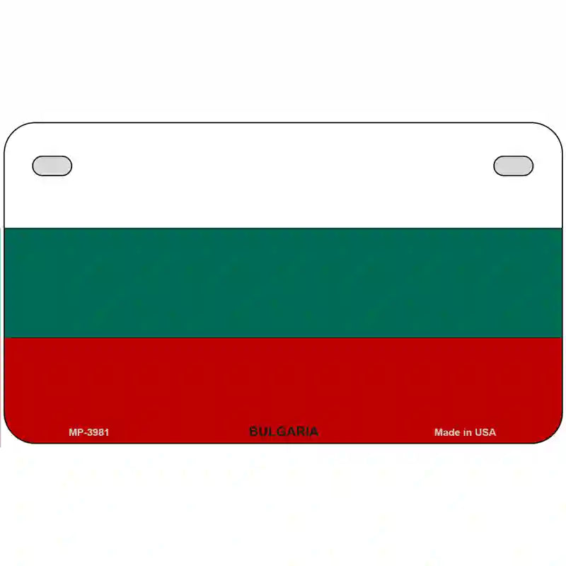 Bulgaria Flag Metal Novelty License Plate 7" x 4" (MP)