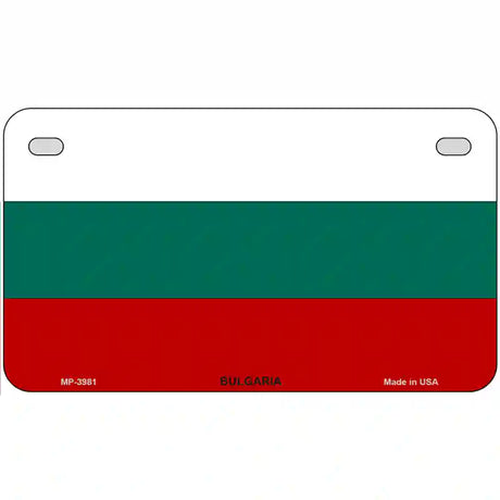 Bulgaria Flag Metal Novelty License Plate 7" x 4" (MP)