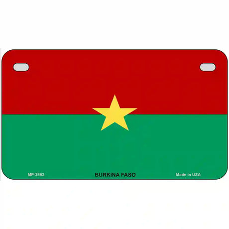 Burkina Faso Flag Metal Novelty License Plate 7" x 4" (MP)