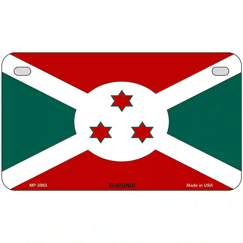 Burundi Flag Metal Novelty License Plate 7" x 4" (MP)