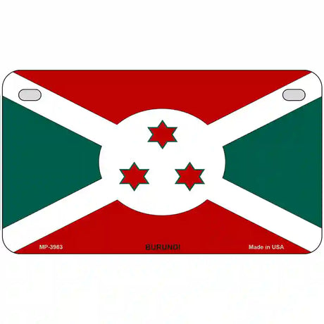 Burundi Flag Metal Novelty License Plate 7" x 4" (MP)