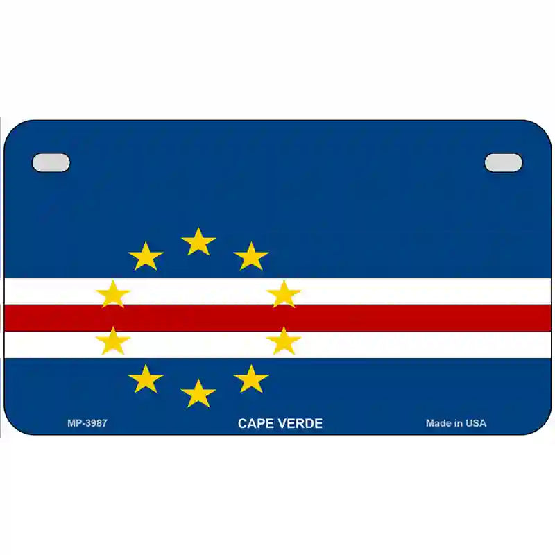 Cape Verde Flag Metal Novelty License Plate 7" x 4" (MP)