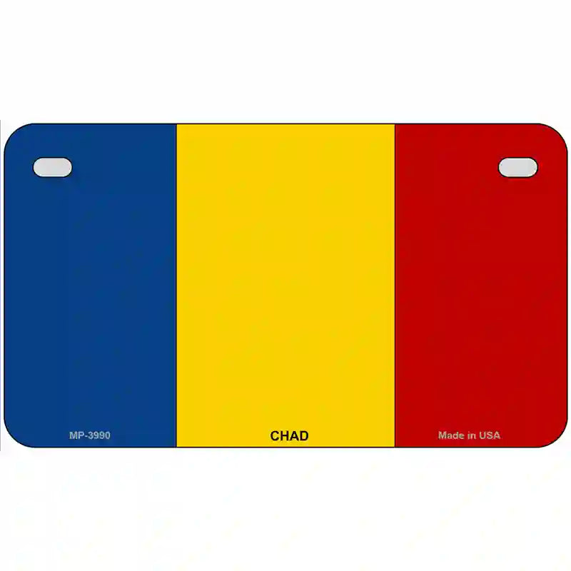 Chad Flag Metal Novelty License Plate 7" x 4" (MP)