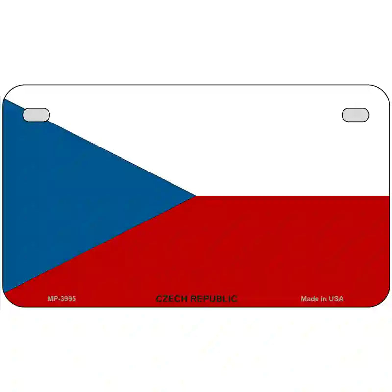 Czech Republic Flag Metal Novelty License Plate 7" x 4" (MP)