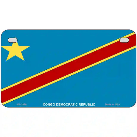 Congo Democratic Republic Flag Metal Novelty License Plate 7" x 4" (MP)