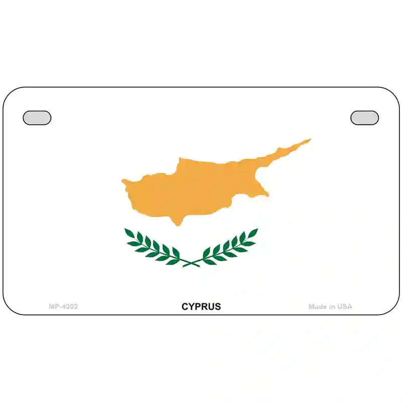 Cyprus Flag Metal Novelty License Plate 7" x 4" (MP)