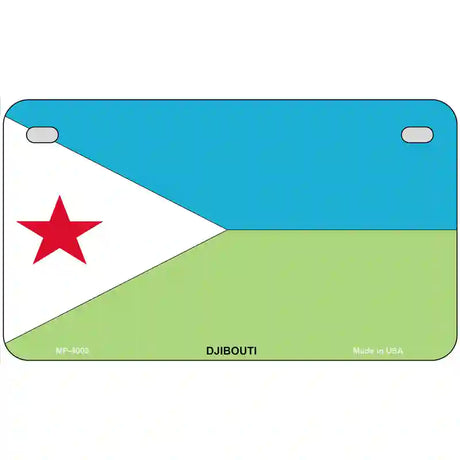 Djibouti Flag Metal Novelty License Plate 7" x 4" (MP)