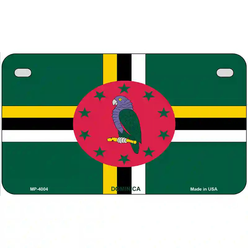 Dominica Flag Metal Novelty License Plate 7" x 4" (MP)