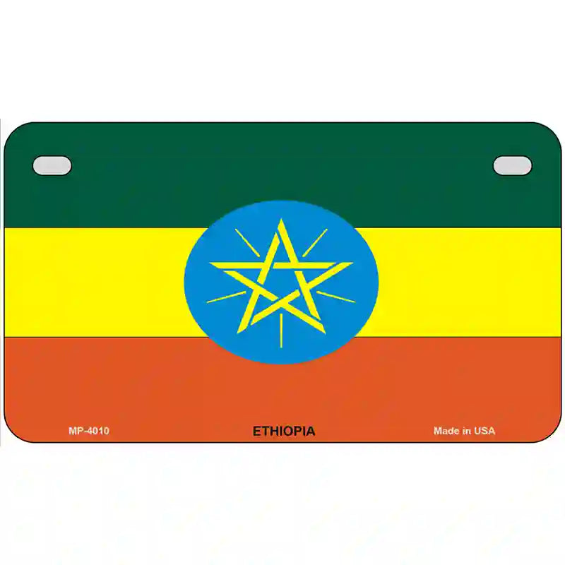 Ethiopia Flag Metal Novelty License Plate 7" x 4" (MP)