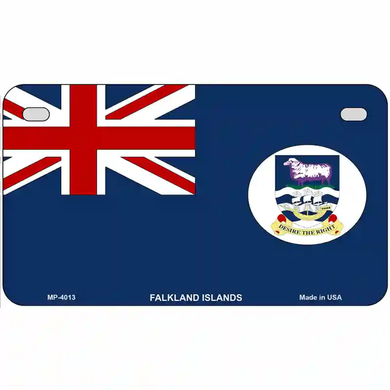 Falkland Islands Flag Metal Novelty License Plate 7" x 4" (MP)