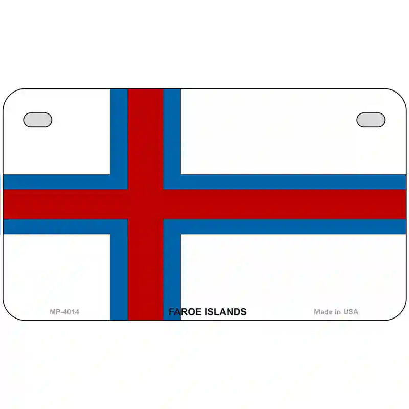 Faroe Islands Flag Metal Novelty License Plate 7" x 4" (MP)