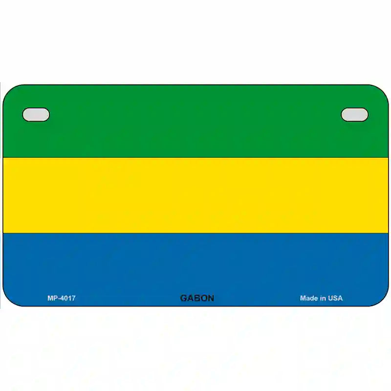 Gabon Flag Metal Novelty License Plate 7" x 4" (MP)