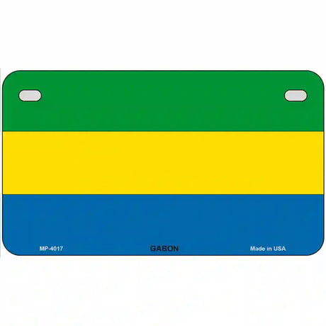 Gabon Flag Metal Novelty License Plate 7" x 4" (MP)