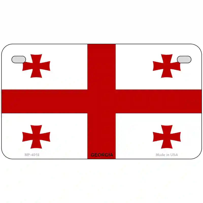 Georgia Flag Metal Novelty License Plate 7" x 4" (MP)