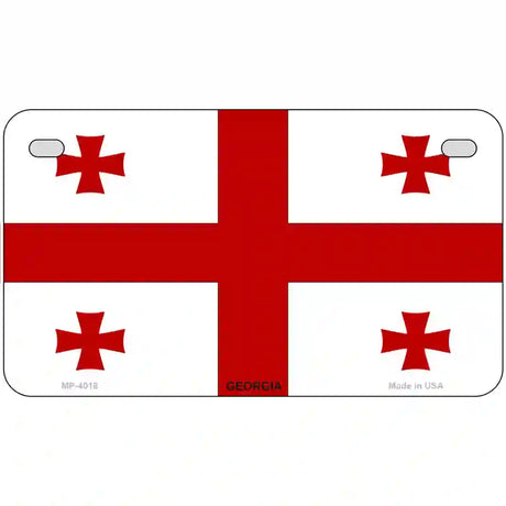 Georgia Flag Metal Novelty License Plate 7" x 4" (MP)