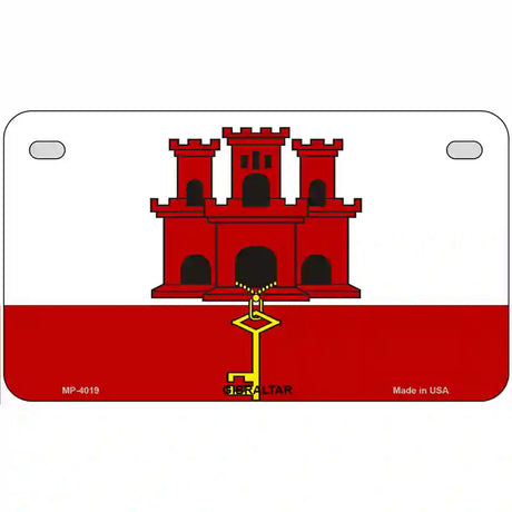 Gibraltar Flag Metal Novelty License Plate 7" x 4" (MP)