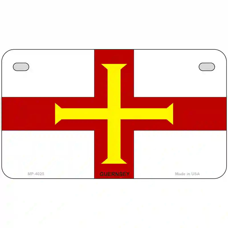 Guernsey Flag Metal Novelty License Plate 7" x 4" (MP)