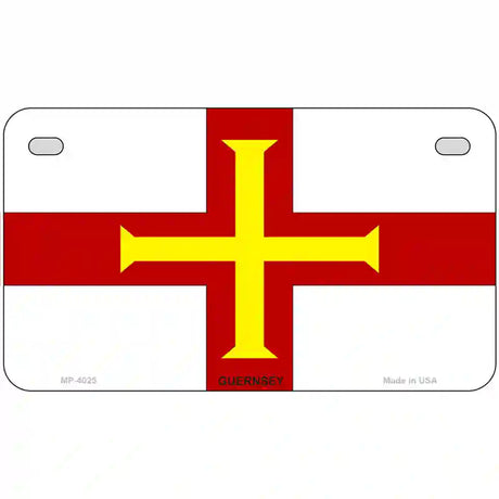 Guernsey Flag Metal Novelty License Plate 7" x 4" (MP)