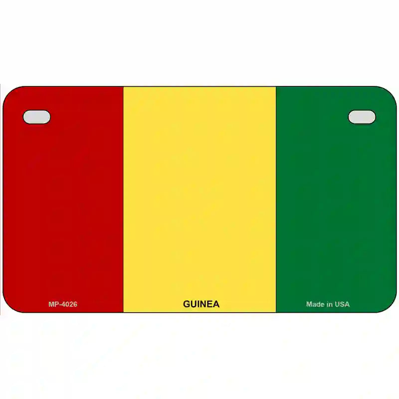 Guinea Flag Metal Novelty License Plate 7" x 4" (MP)