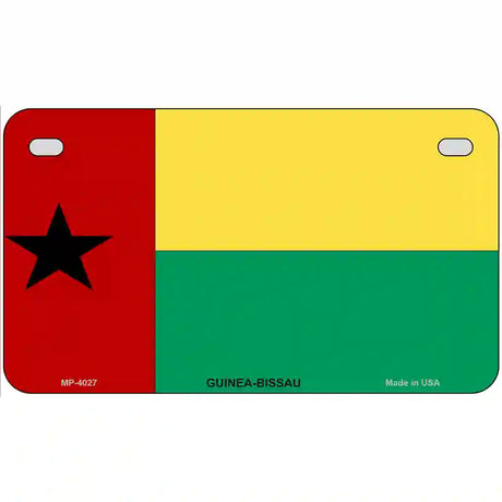 Guinea-Bissau Flag Metal Novelty License Plate Tag Sign 7" x 4" (MP)