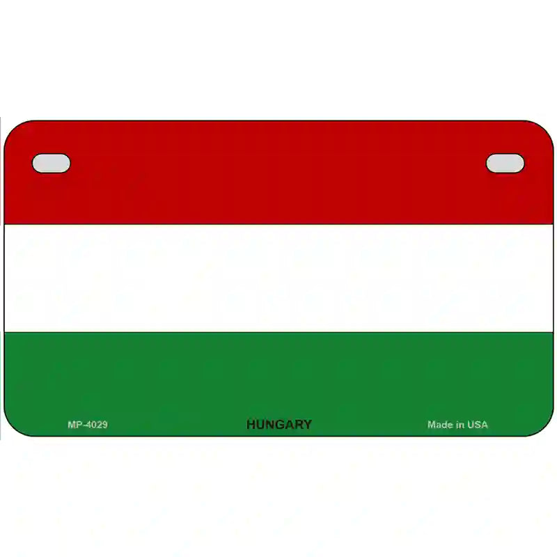 Hungary Flag Metal Novelty License Plate 7" x 4" (MP)