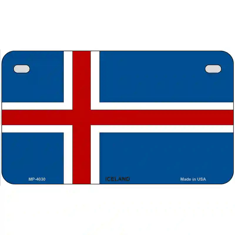 Iceland Flag Metal Novelty License Plate 7" x 4" (MP)