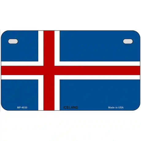 Iceland Flag Metal Novelty License Plate 7" x 4" (MP)