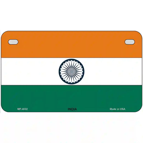 India Flag Metal Novelty License Plate 7" x 4" (MP)