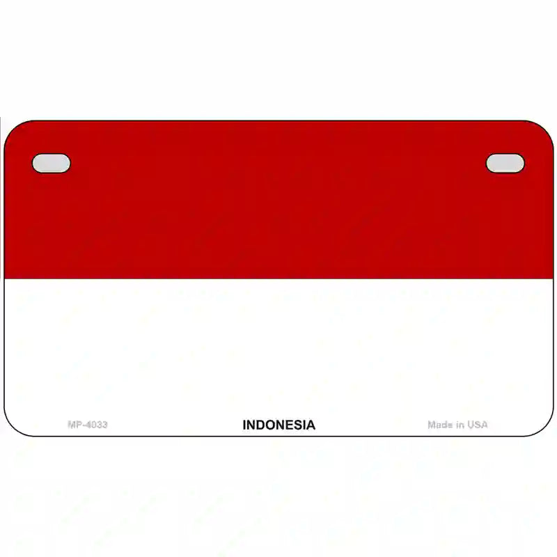 Indonesia Flag Metal Novelty License Plate 7" x 4" (MP)