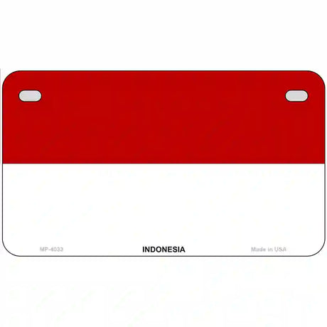 Indonesia Flag Metal Novelty License Plate 7" x 4" (MP)