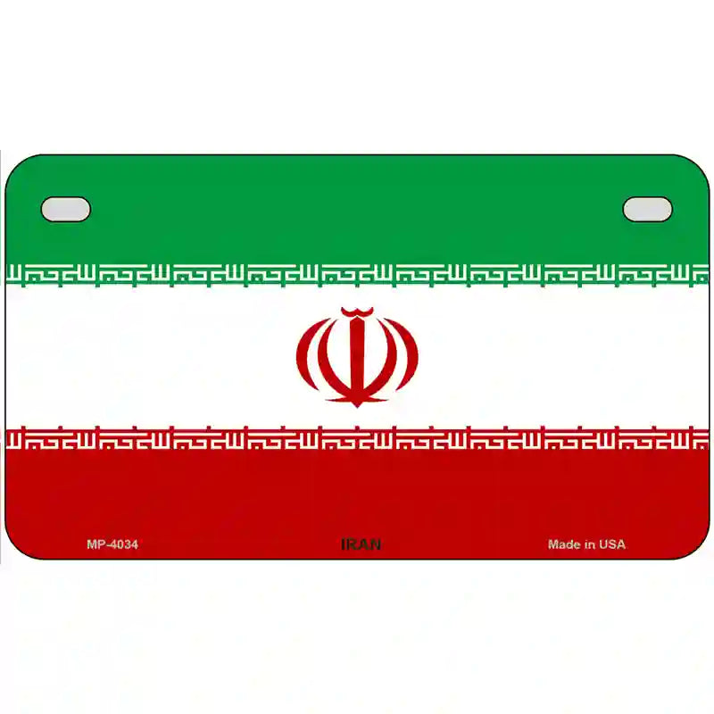 Iran Flag Metal Novelty License Plate 7" x 4" (MP)