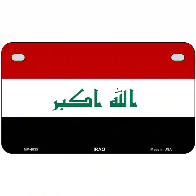 Iraq Flag Metal Novelty License Plate 7" x 4" (MP)