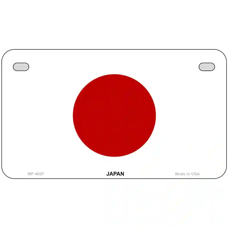 Japan Flag Metal Novelty License Plate 7" x 4" (MP)