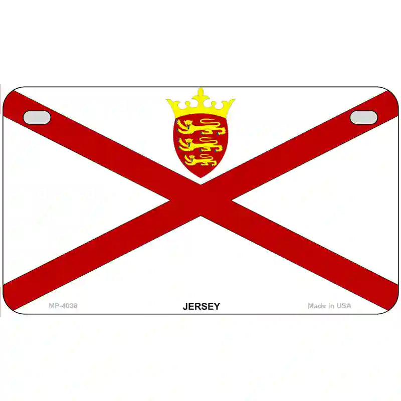 Jersey Flag Metal Novelty License Plate 7" x 4" (MP)