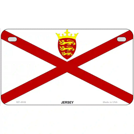 Jersey Flag Metal Novelty License Plate 7" x 4" (MP)