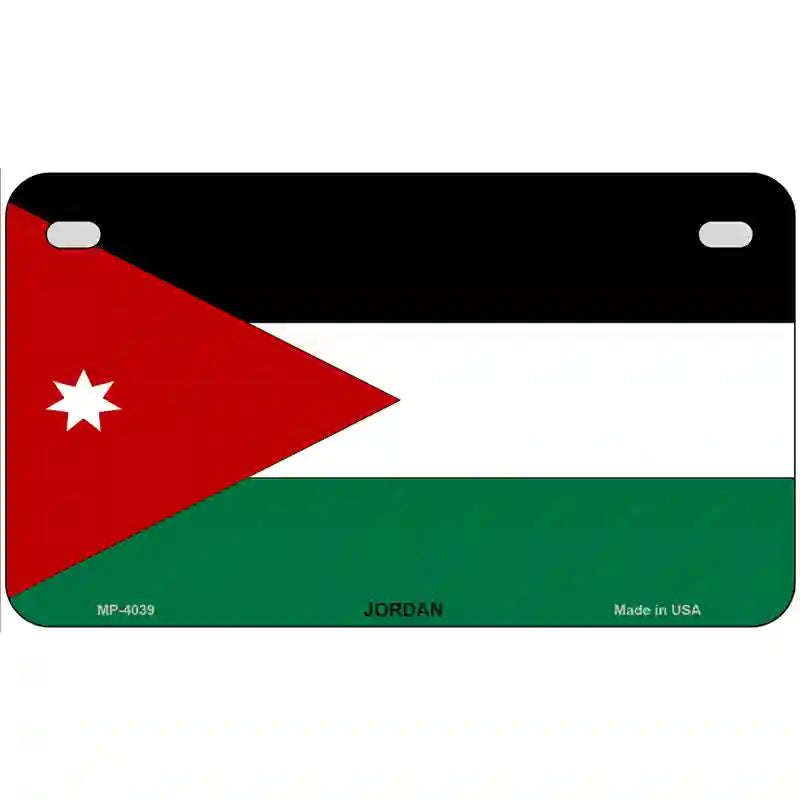 Jordan Flag Metal Novelty License Plate 7" x 4" (MP)