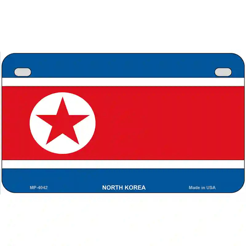 North Korea Flag Metal Novelty License Plate 7" x 4" (MP)