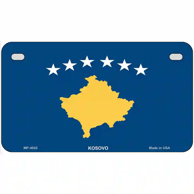 Kosovo Flag Metal Novelty License Plate 7" x 4" (MP)