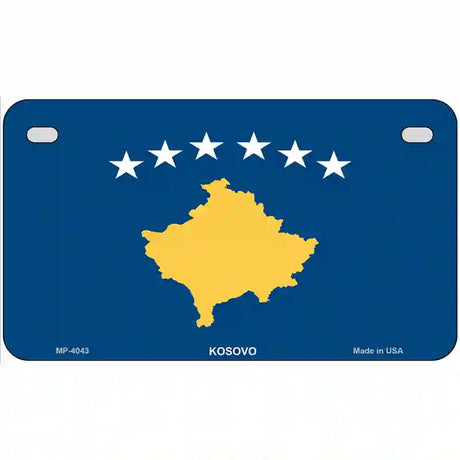 Kosovo Flag Metal Novelty License Plate 7" x 4" (MP)