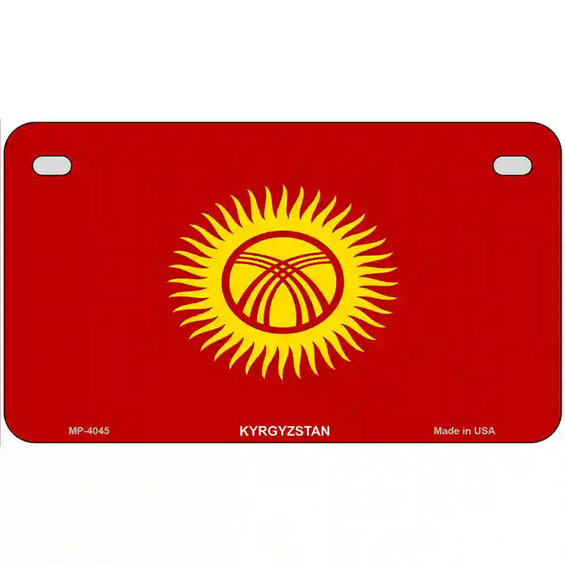 Kyrgyzsyan Flag Metal Novelty License Plate 7" x 4" (MP)