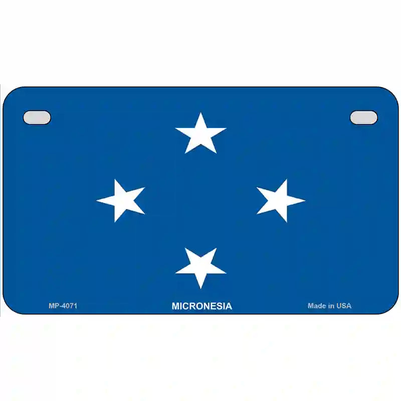 Micronesia Flag Metal Novelty License Plate 7" x 4" (MP)