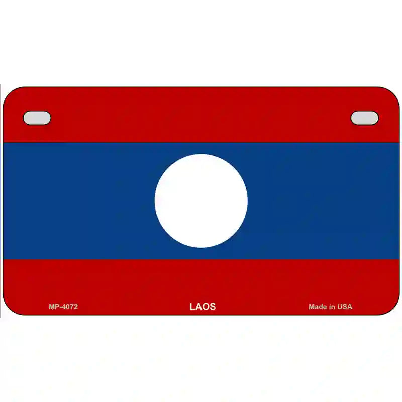 Laos Flag Metal Novelty License Plate 7" x 4" (MP)